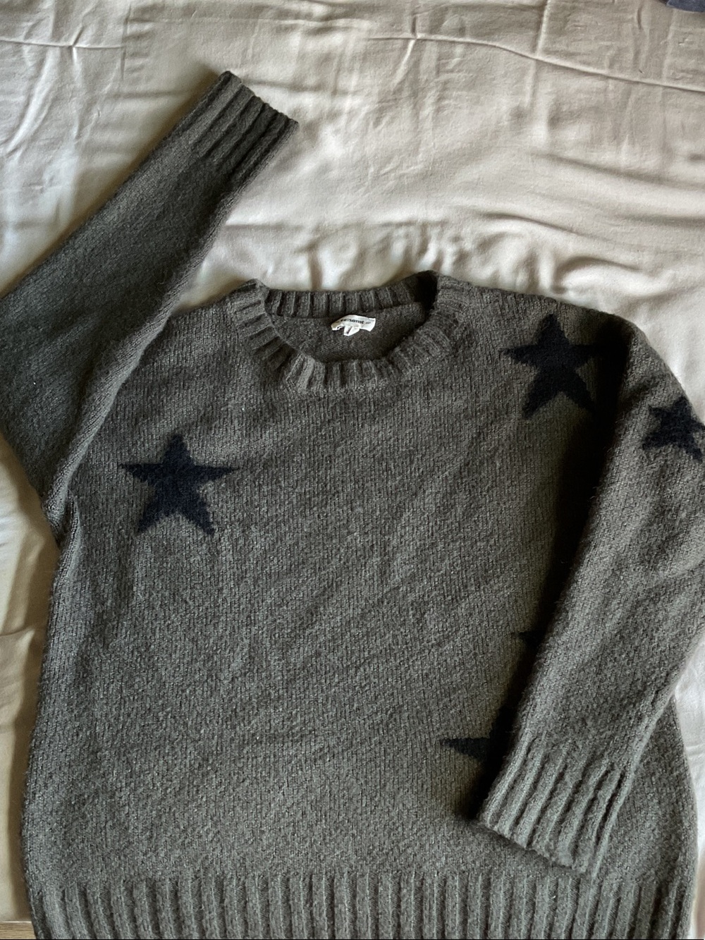 eesome Charcoal Grey Ribbed Crewneck Sweater
